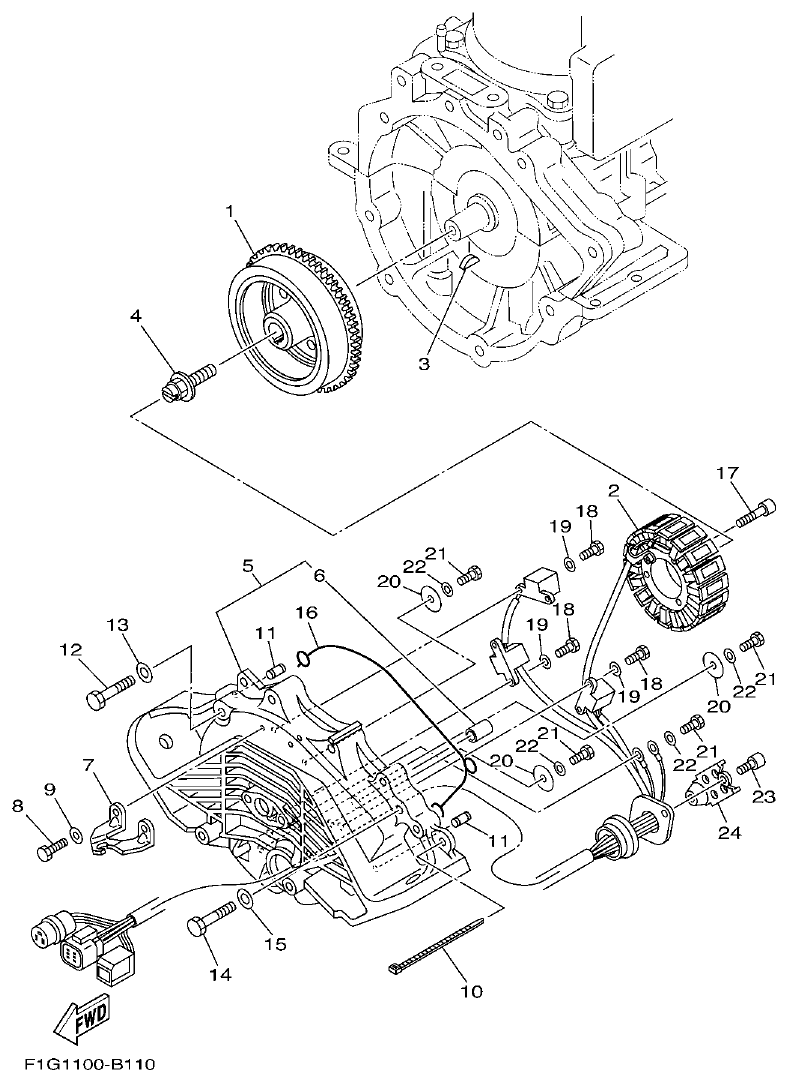Yamaha F1G1 GENERATOR parts diagram